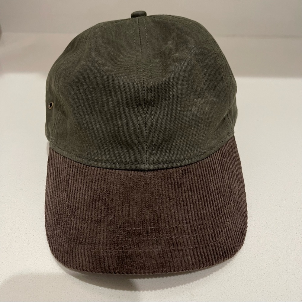 J. Crew Olive Green and Dark Brown Baseball Cap